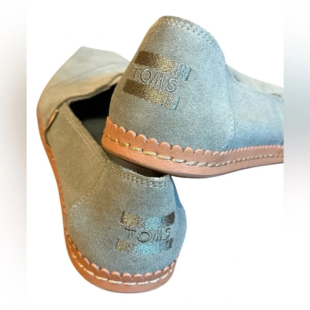 NWOB Tom’s Alparagata Sage Green Suede Wrap Espadriille Ladies Size 7